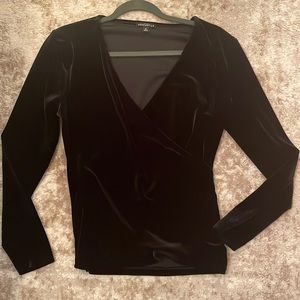 Black velvet J Crew top